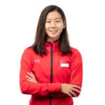 Professional headshot portrait of national athlete on white background Singapore