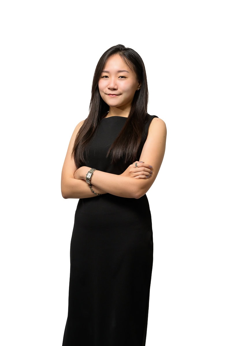 Professional corporate portrait of financial advisor on white background Singapore