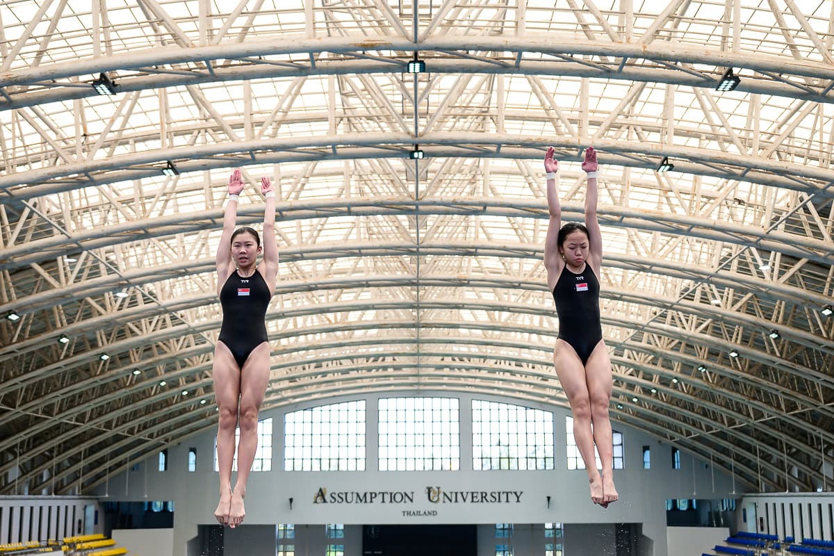 SEA Games 2025 diving platform mid-air action sports photography