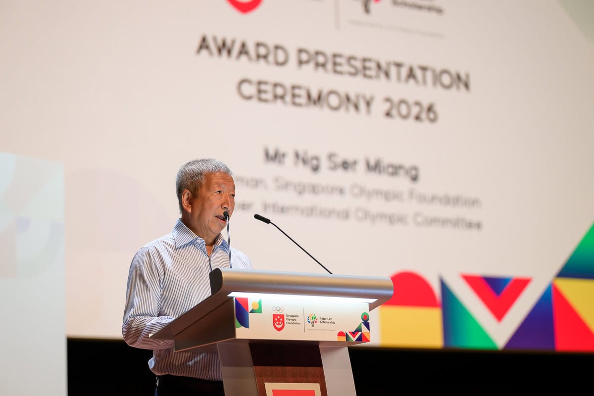 Opening speech during a scholarship award ceremony photographed by an event photographer in Singapore.