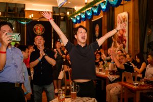 Candid photograph of Rolls-Royce employees enjoying Oktoberfest 2026